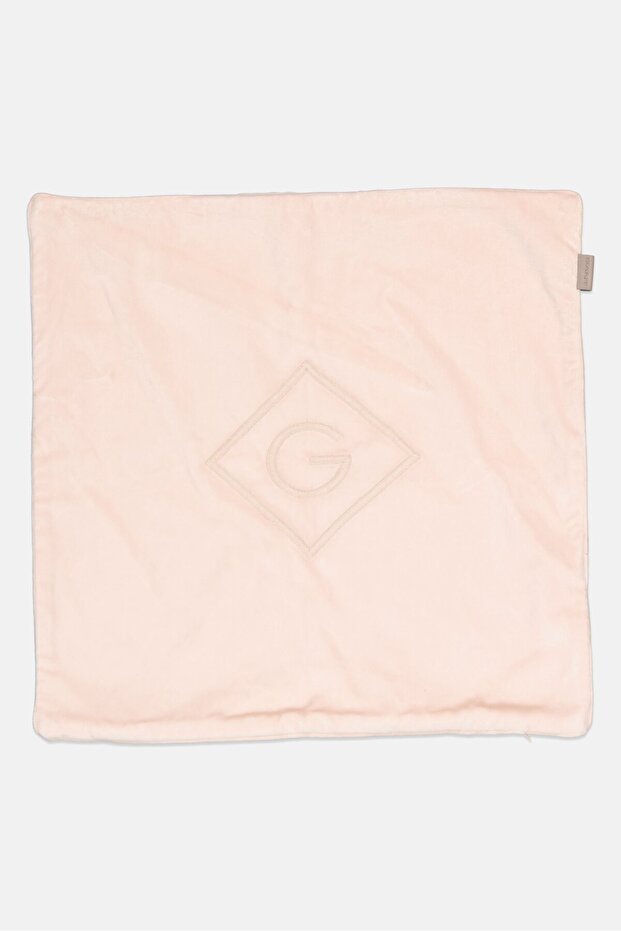 Embroidered Logo Decorative Cushion Cover 50 x 50 Cm, Pink
