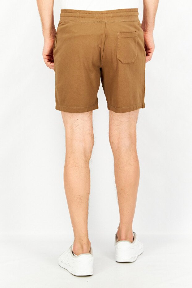 شورت رجالي سادة بقصّة عادية، لون كاكي - 3