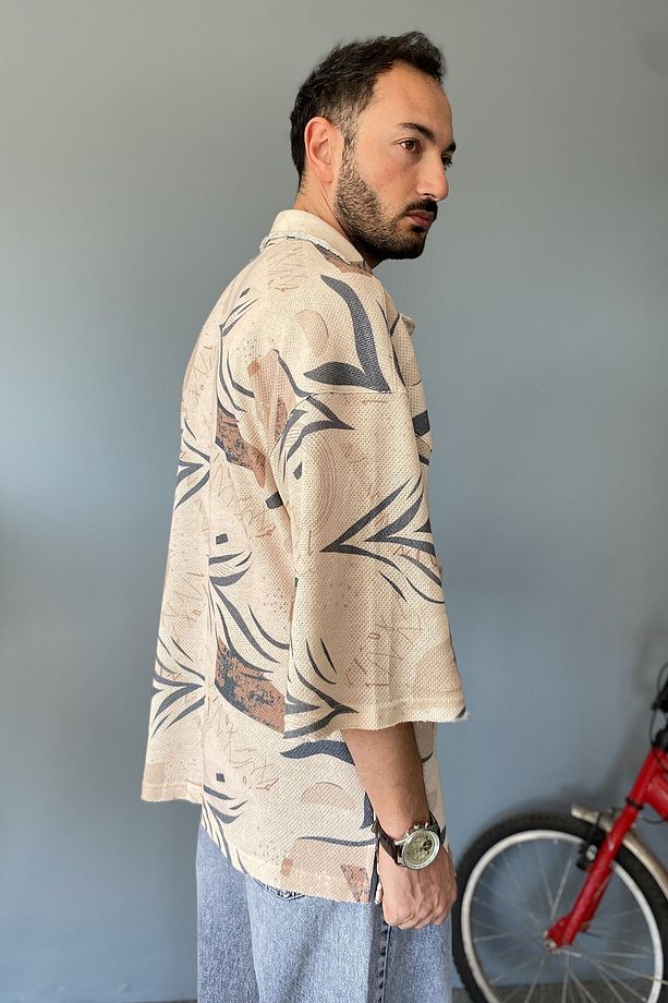 Oversize Fakir Kol Jakarlı Gömlek - 7