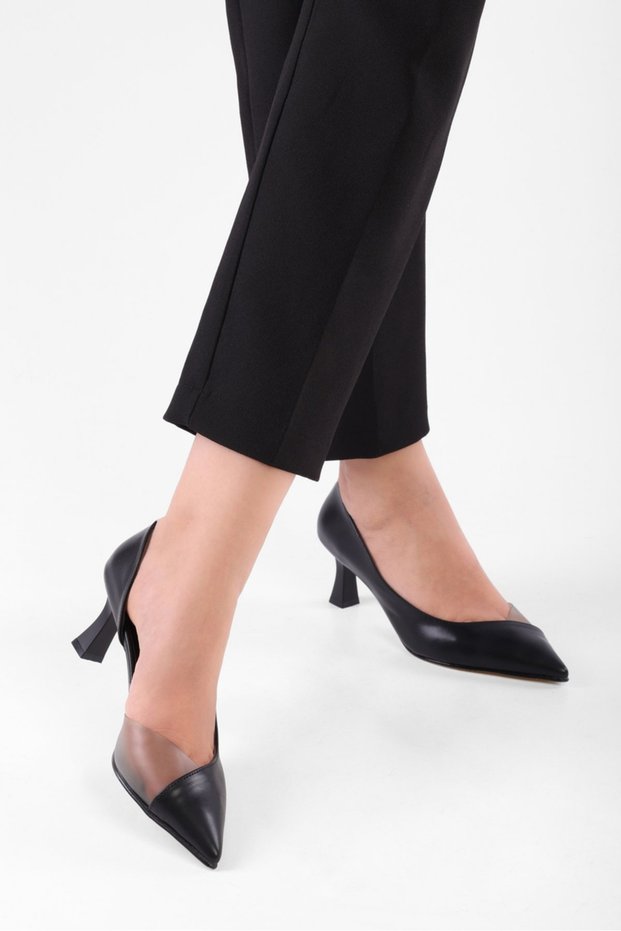 353 Women's Transparent Detailed 6.5 cm Goblet Heeled Shoes