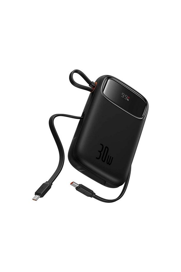 QPow 2 Dijital Ekranlı Hızlı Şarj Powerbank 20.000 mAh ( 30w - 4 Çıkış ) - Siyah - 1