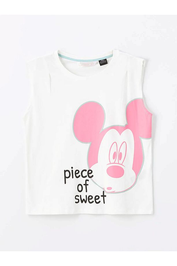 LCW DREAM %100 Pamuk Bisiklet Yaka Mickey Mouse Baskılı Kısa Kollu Kadın Şortlu Pijama Takımı - 2