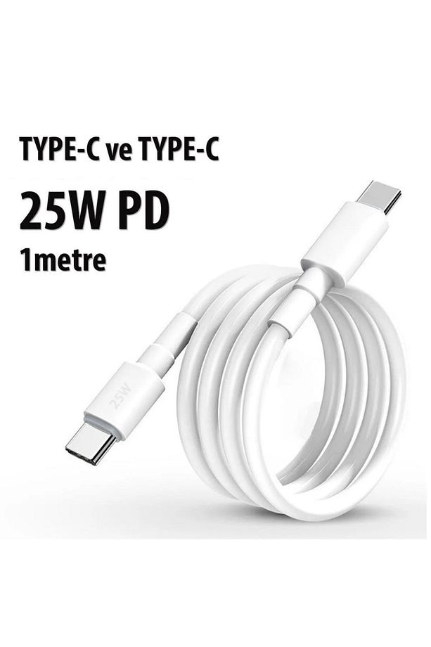 25w Hızlı Type-c Şarj Kablosu Çift Taraflı Type-c To Type-c 25w Pd Şarj Kablo 1metre - 6