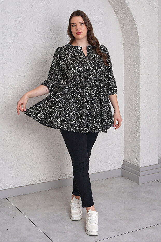 Dot Patterned Bluz - 7