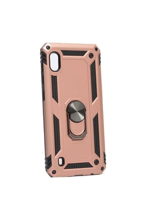 Galaxy M10 Case with Ring Magnetic Vega Cover Rose + Full Covering Screen Protector
