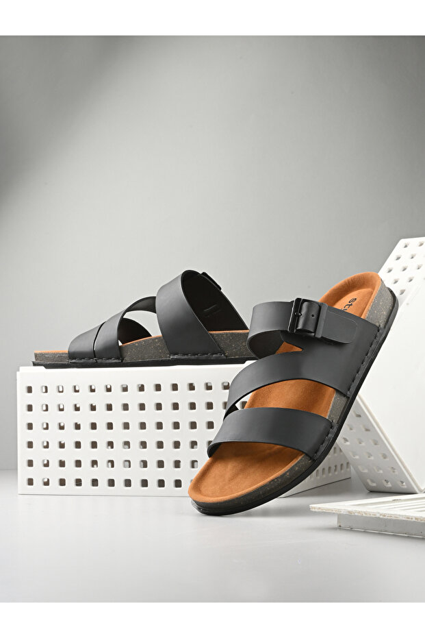 Platform Sole Double Band Buckle Detail Sandals