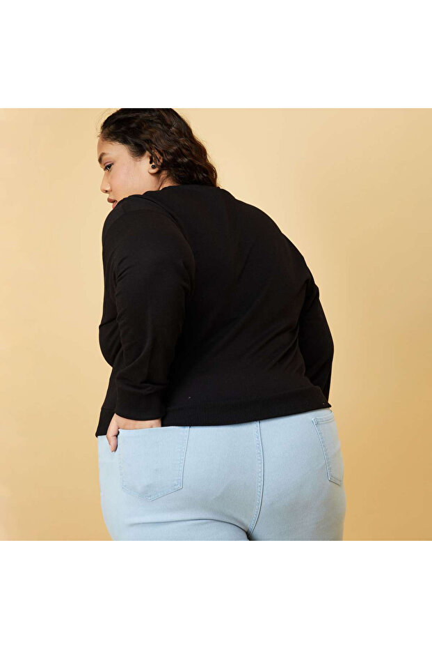 سويت شيرت سادة ذو قصة عادية ورقبة دائرية - 5