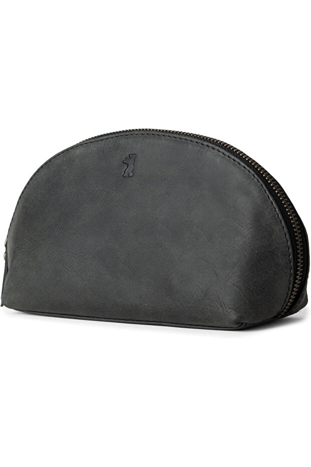 Zoe Leather Women's Travel Makeup Bag, Waterproof, Small Organizer