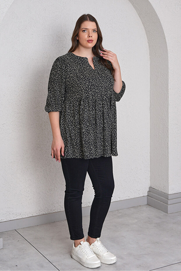 Dot Patterned Bluz - 3