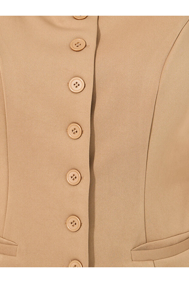 Solid Sleeveless Button-Down Top - 3