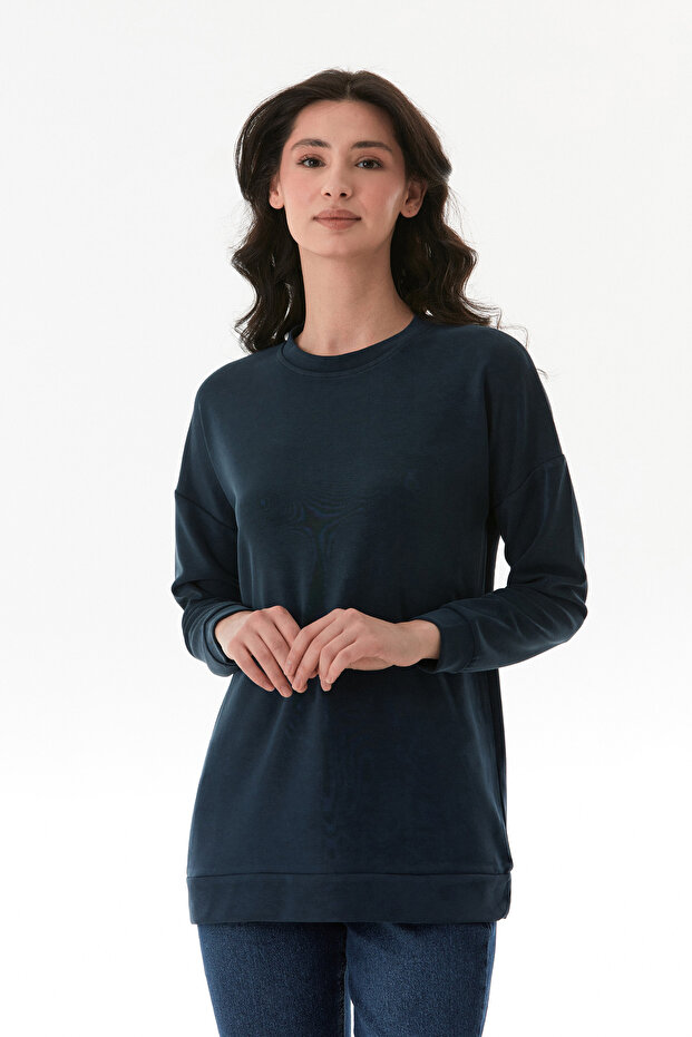 Basic Bisiklet Yaka Modal Tunik - 2