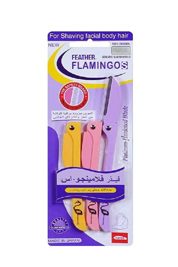 Flamingo Facial Body Hair Razors, Safety Guard, 3 Colors