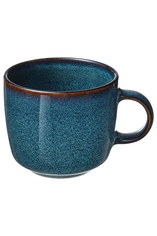 Kaliteli 2 Adet Kulplu Kupa Yükseklik 8 Cm İkea 2'li Set Çay Fincanı Mavi Bardak Hacim 370 ml - 1