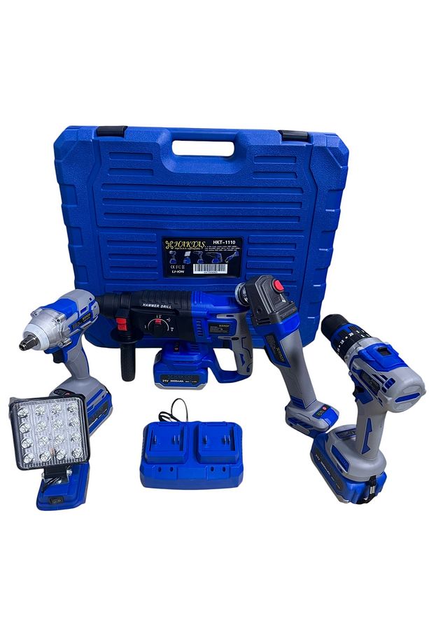 5 li set şarjlı matkap + hilti + somun sökme + Spral + Led lamba - 3
