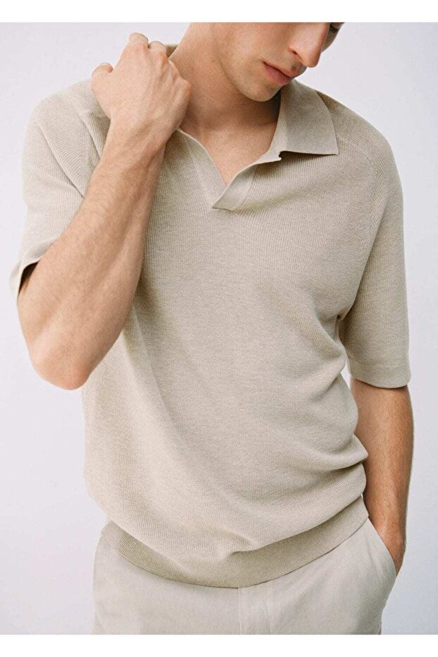 Kalıplı triko polo gömlek - 8