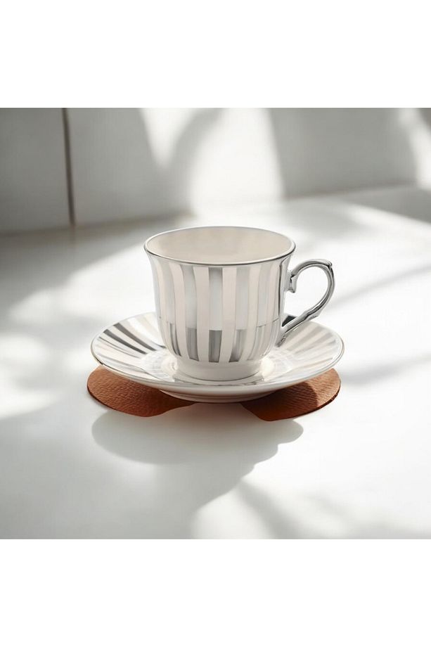 Blanche 2'li Kahve Fincan Takımı - Renkli - 90 ml Gri - 1