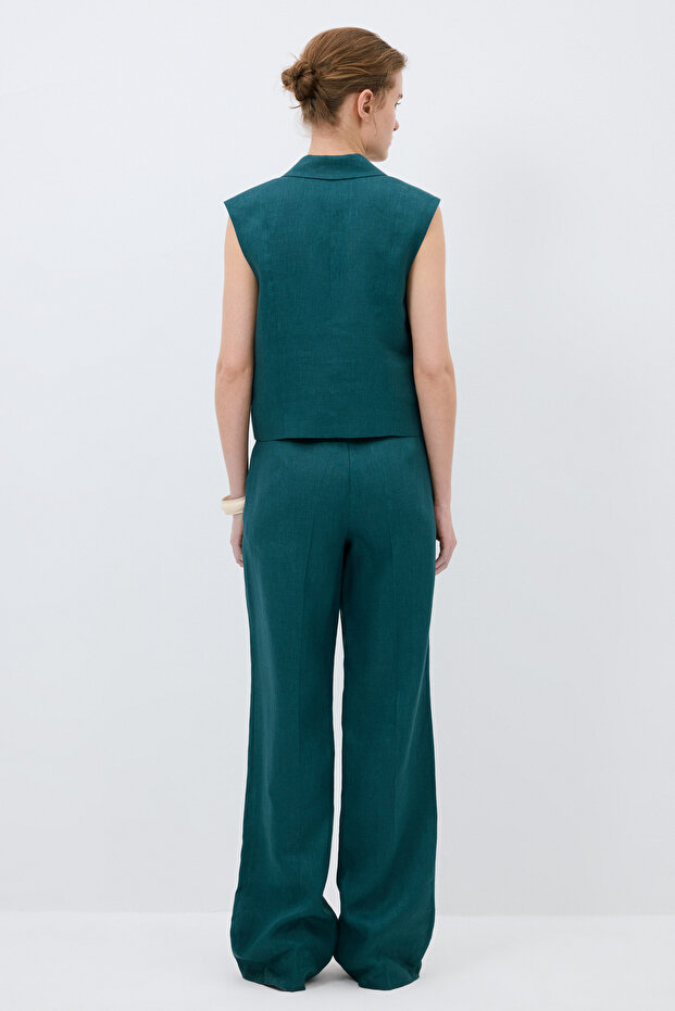 Crop Düğmeli Yelek - 6