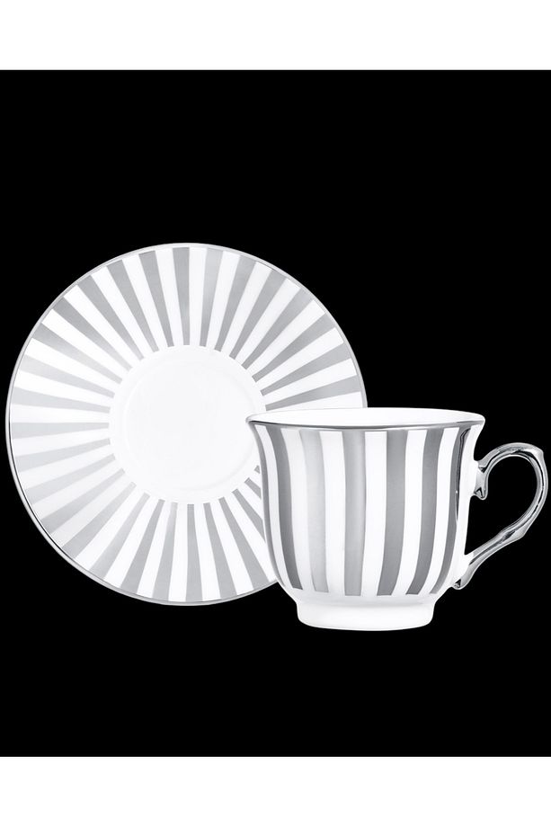 Blanche 2'li Kahve Fincan Takımı - Renkli - 90 ml Gri - 2