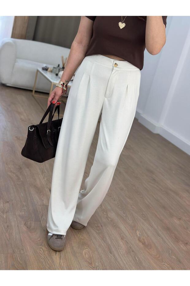 Orjinal Marka Modal Pantolon - Ekru - 1