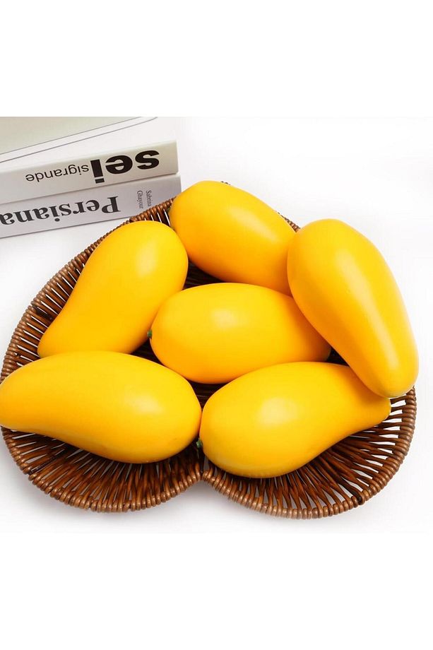 Yapay Meyve Sarı Mango Fruit Tropik Meyve 12*7cm 1adet - 6