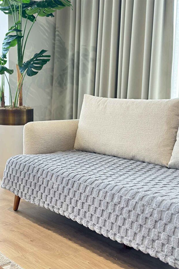 Dolly Seat-Covering Embossed Soft Furry Sofa Cover Sofa Throw (100X220cm)