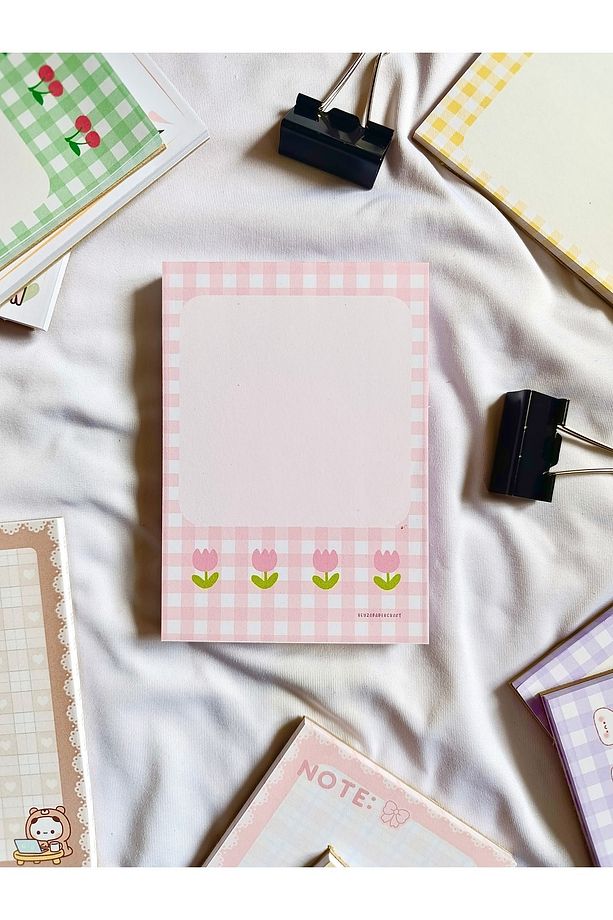 BeyzaPaperCraft 4'lü Notepad Seti Ayıcık,Tavşan,Çiçek,Kiraz Desenli-Not Kağıdı,Notepad - 4