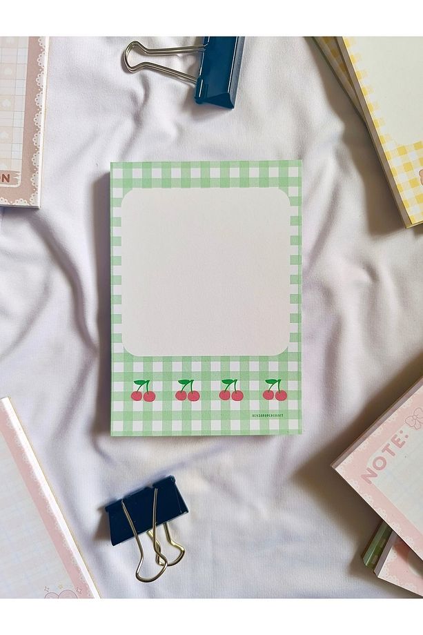 BeyzaPaperCraft 4'lü Notepad Seti Ayıcık,Tavşan,Çiçek,Kiraz Desenli-Not Kağıdı,Notepad - 3