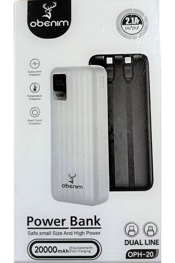 Powerbank OPH-20PD Entegre Lightning ve Type-C Kablolu 20.000mAh Hızlı Şarj - 1