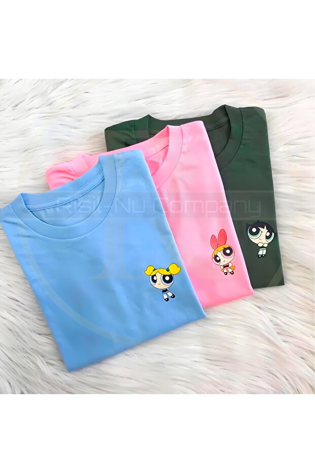 New Season Combed Cotton Relaxed Cut Buttercup- Bubbles-Blossom Printed 3-Piece Oversize T-Shirt