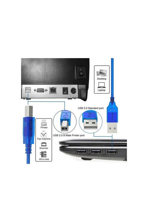 USB 2.0 Yazıcı Kablosu Printer Data Kablosu -1.8 Metre - 8