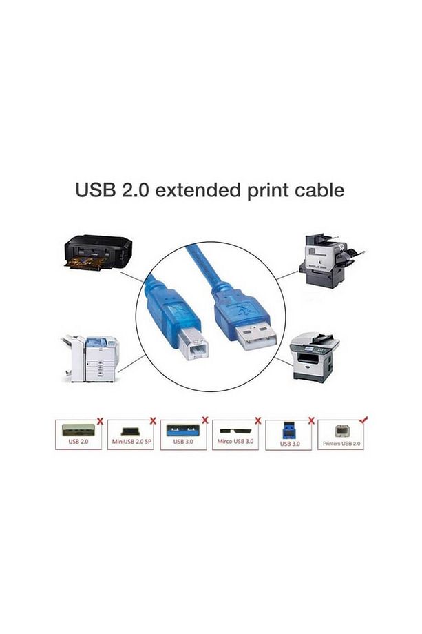 USB 2.0 Yazıcı Kablosu Printer Data Kablosu -1.8 Metre - 6