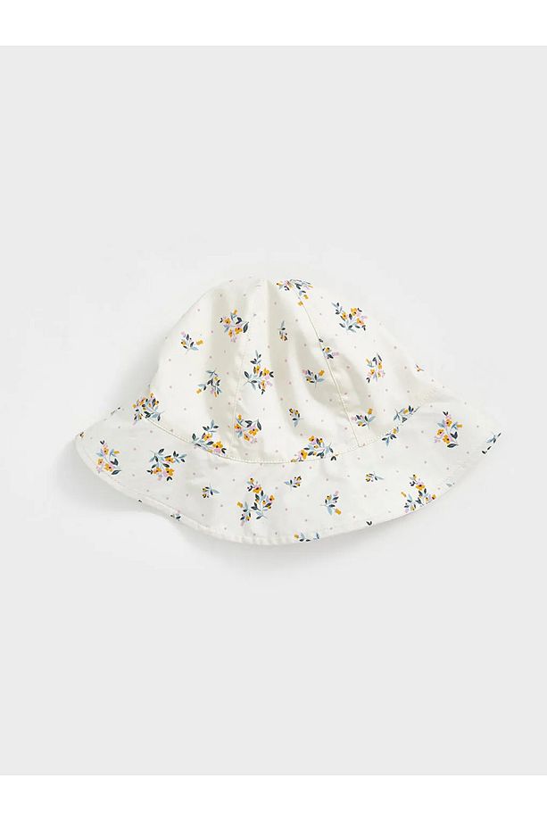 LCW baby Ekru Baskılı Kız Bebek Bucket Şapka - 1