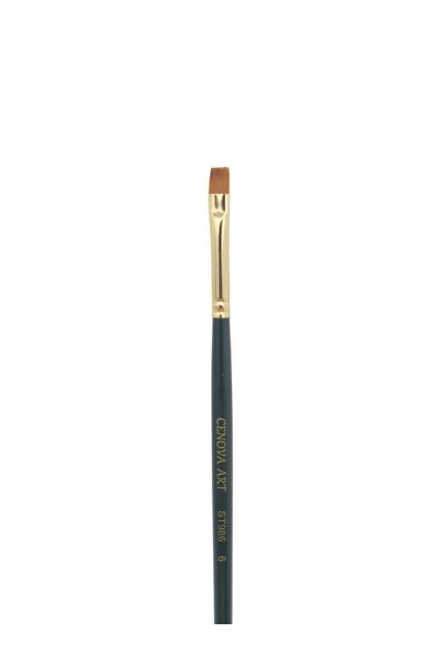Flat Cut Brush with Synthetic Tip Special Series Short Bristle No: 06 (Stroke, Oil Paint, Acrylic)
