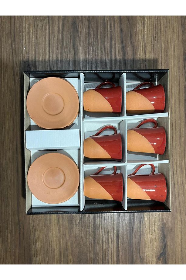 El Yapımı Toprak Kupa Bardak, fincan 6 LI set Çömlek Bardak (200 ml) - 1