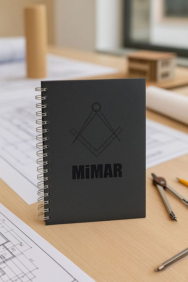 Mimar Ajanda  Siyah A5 Spiralli - Mimar Baskılı - 1
