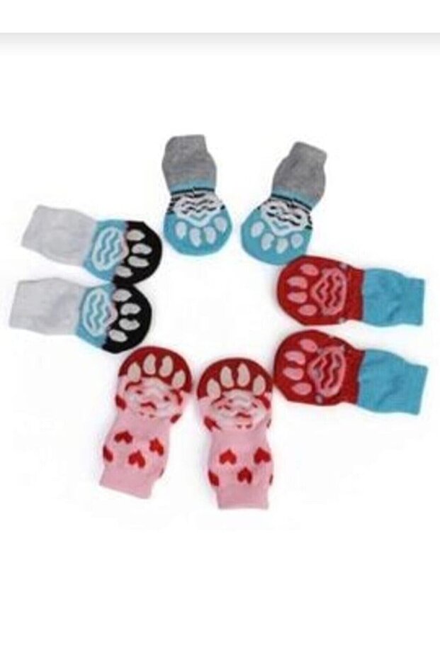 KEDİ KÖPEK KAYDIRMAZ ÖRME ÇORAP - 3