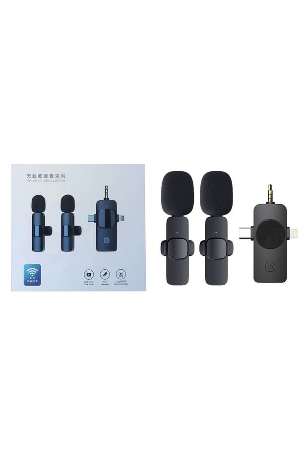 Mikrofon Yaka 2 Adet Kablosuz Type-c Lightning Aux 3 In 1 Pl-2452 - 5