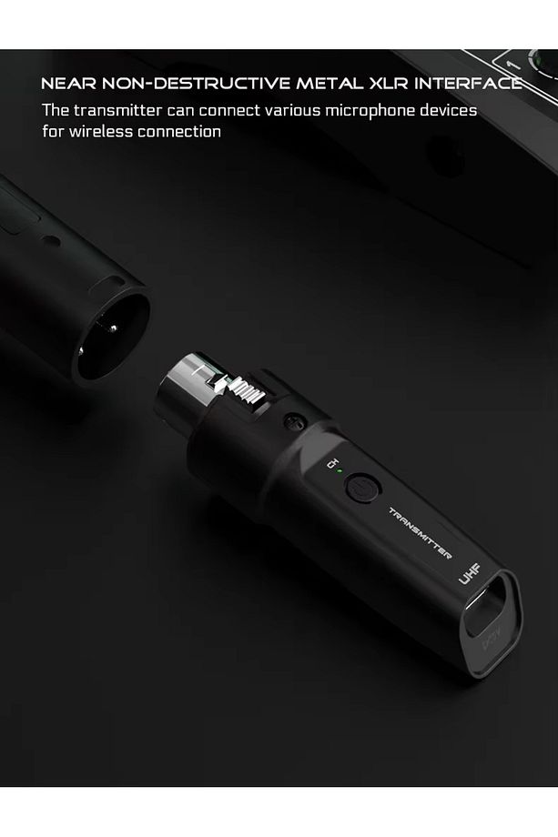 UHF Kablosuz Mikrofon Dönüştürücü (Kablolu El Mikrofonlarını UHF Telsiz Mikrofona Çeviren Adaptör) - 2