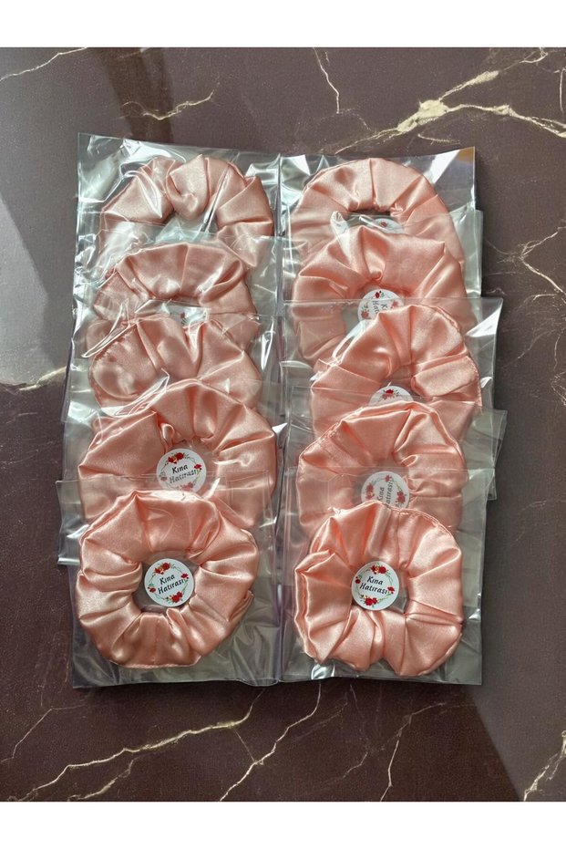 50's Satin Henna Souvenir Sticker Single Bag Bride Set Gift Satin Fabric Hairpins Powder Pink
