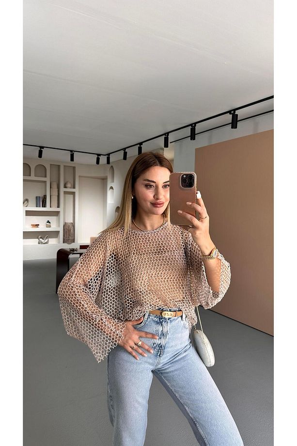 Ten Oversize Simli File Bluz - 3