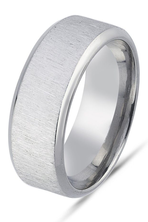 8mm Squared Brushed Matte Plain Women Men Steel Wedding Band Ring Cl48