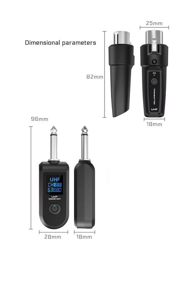 UHF Kablosuz Mikrofon Dönüştürücü (Kablolu El Mikrofonlarını UHF Telsiz Mikrofona Çeviren Adaptör) - 4