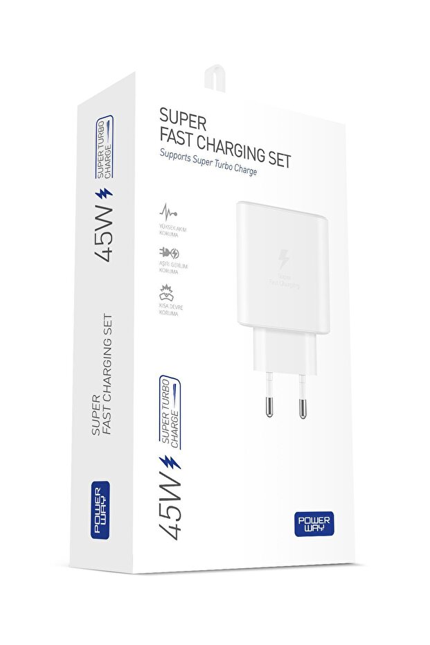 PD 45W Type-C QC 3.0 Süper Hızlı Şarj Aleti S45 Adaptör - 1