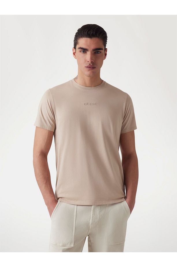 SS EMB PIMA CREW Erkek Bej T-shirt M4GP39K7HD0-NMD - 1