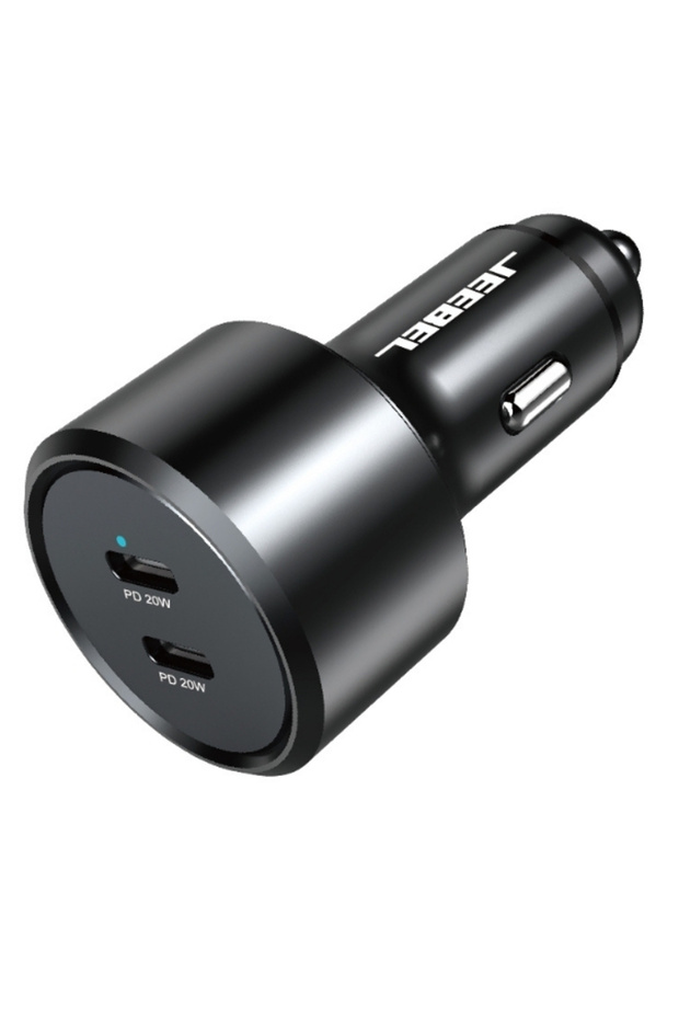 شاحن سيارة بمنفذين USB-C PD بقوة 40 واط | أسود