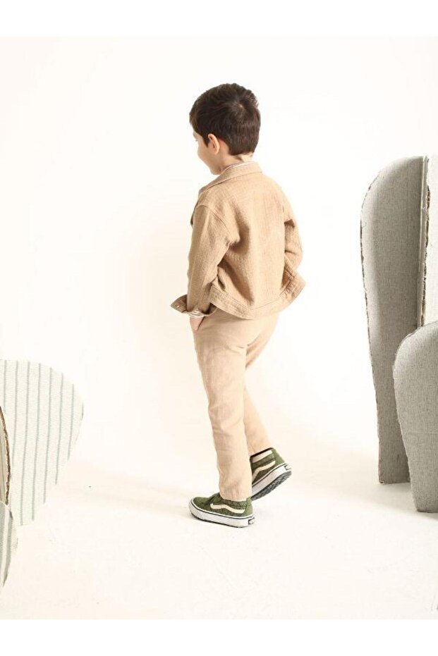 Boy's Cotton Pocket Buttoned Jacket - 2