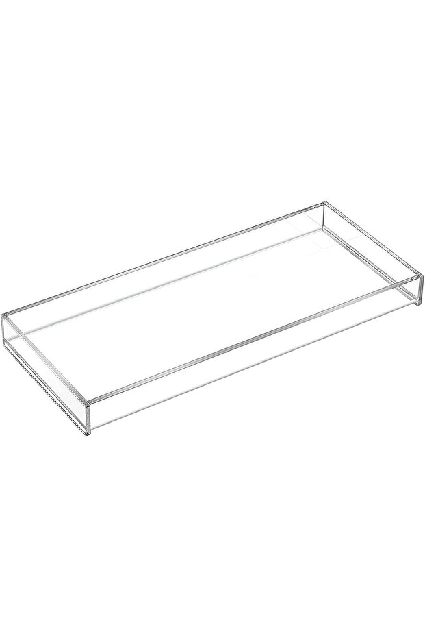 Clear Acrylic Vanity Tray - Toilet Tank/Bathtub Organizer for Soap, Towel, Candle, 11.8"