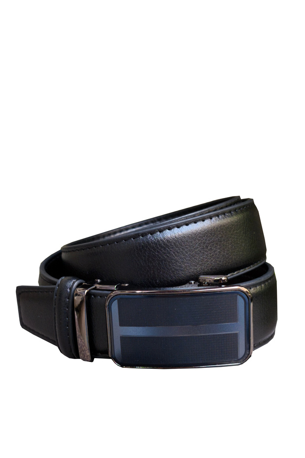 D126 Black Men's Belt with Automatic Buckle and No Holes