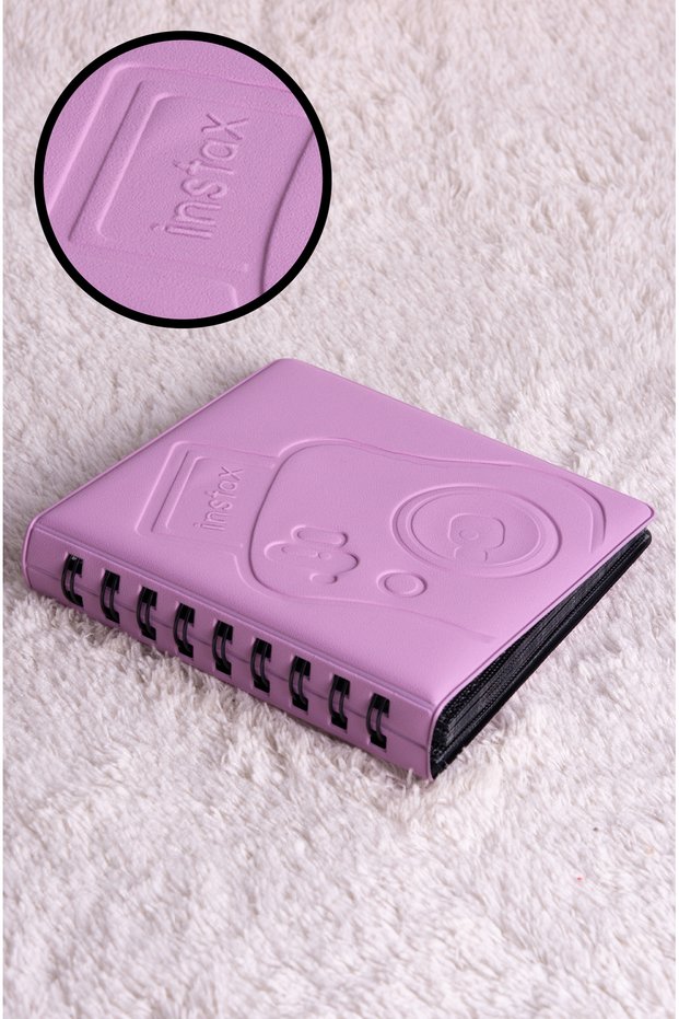 Spiral Purple Instax Polaroid Photo Album with 68 Photo Capacity