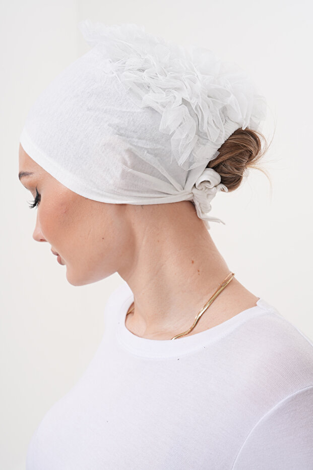 غطاء رأس من القطن الممشط المكشكش - 6